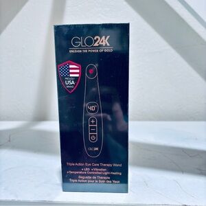 ✨ GLO24K Triple Action Eye Care Therapy Wand — LED • Heat • Vibration (NIB)